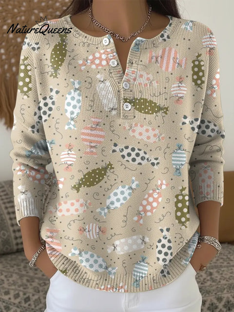 Women's Candy Pattern Casual Sweater