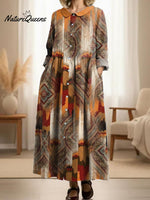 Women's Vintage Pattern Art Print Casual Cotton Dress