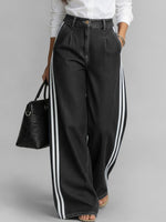 Women's High-waisted Loose-fitting Wide-leg Denim Jeans