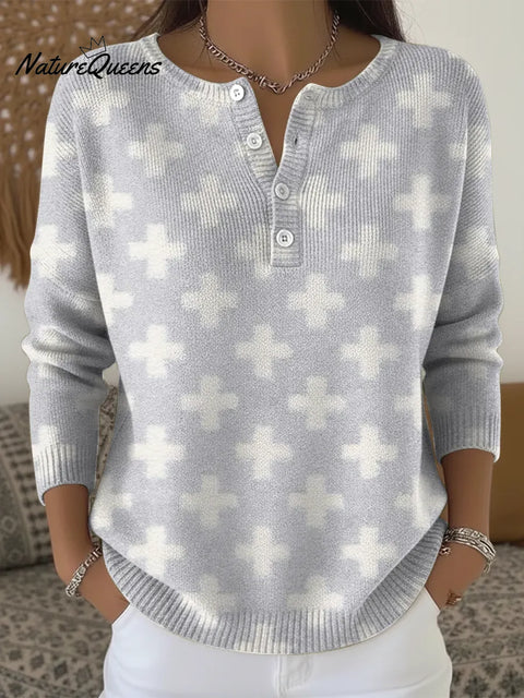 Women's Minimalist Pattern Casual Sweater
