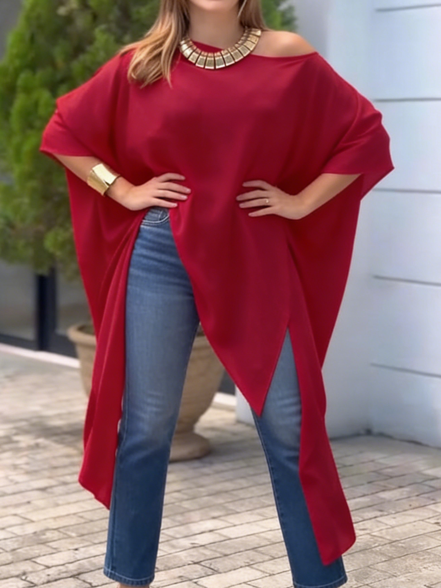 Stylish & Cozy Loose Irregular Hem Blouse