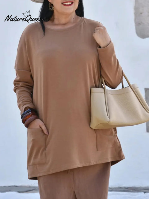 Women's Comfortable Stretch Top And Skirt Two-piece Set