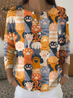 Women's Cute Cat Paw Casual Sweater