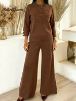 Women's Two-piece Knit Sweater And Pants Set