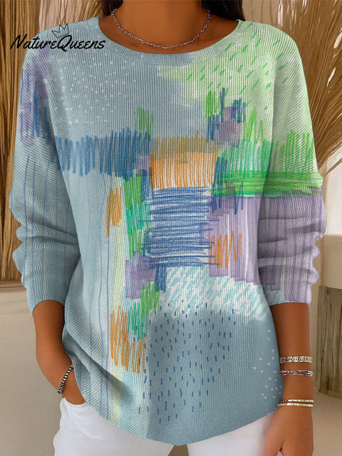 Women's Color Gradient Casual Pullover Sweater