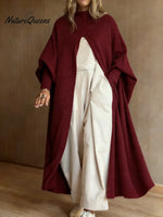 Women's Loose-fitting Knit Dress With Front Center Slit