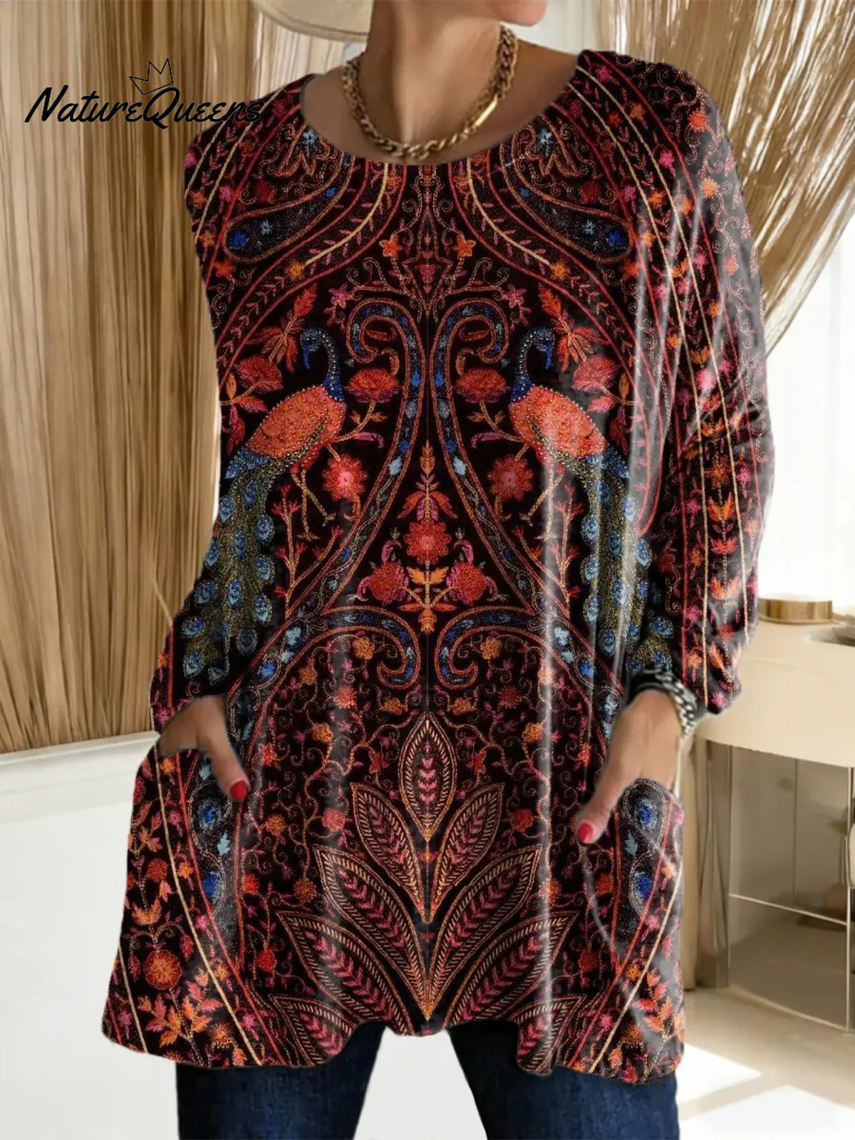 Women's Floral Pattern Art Print Casual Cotton T-shirt