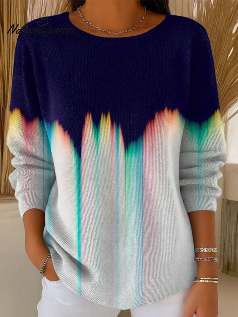 Women's Color Gradient Casual Pullover Sweater