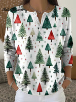 Women's Tree Christmas Casual Printed Sweater