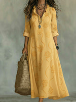 Retro Ruffled Collar Floral A-line Dress