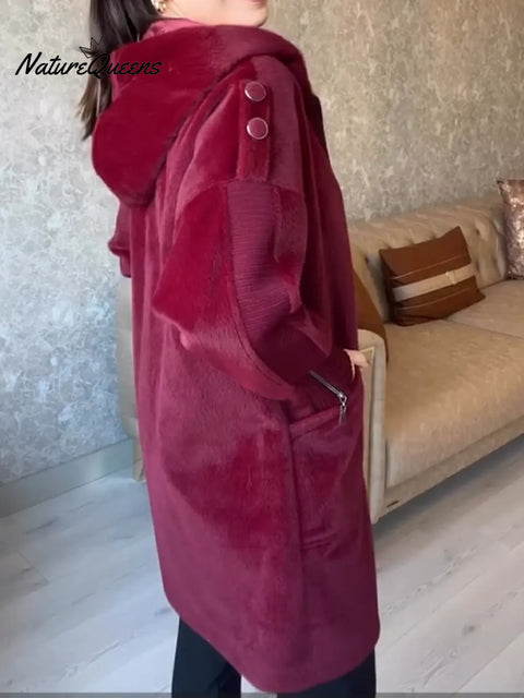 Women's Angolan Leopard Print Zip-Up Hooded Coat