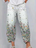 Beautiful Flower Garden Decorative Patterns Women's Casual Denim Pants