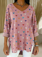 Women's Heart Casual Washed Denim Cotton Top