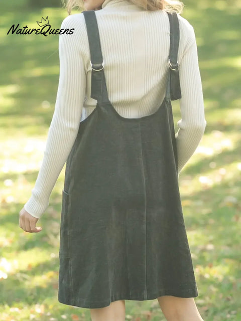 Women's Comfortable Corduroy Cotton Vest Dress