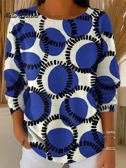 Women's Geometric Pattern Art Print Casual Pullover Sweater