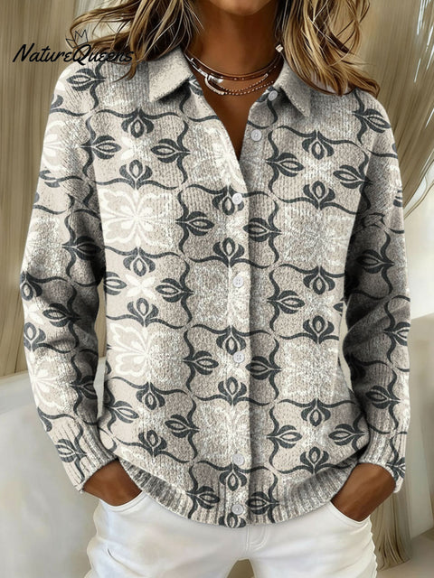 Simple line painting decorative pattern Shirt Collar Sweater
