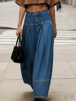 Casual Loose-fitting 100% Cotton Wide-leg Jeans