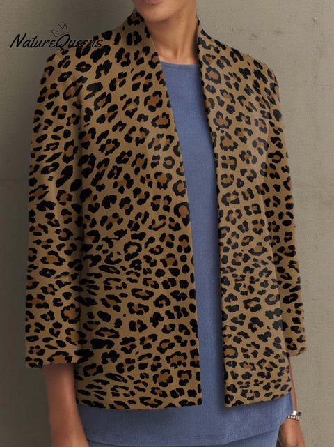 Exquisite leopard print decorative pattern Coat