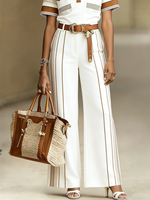 Elegant Artistic Striped Wide-leg Pants