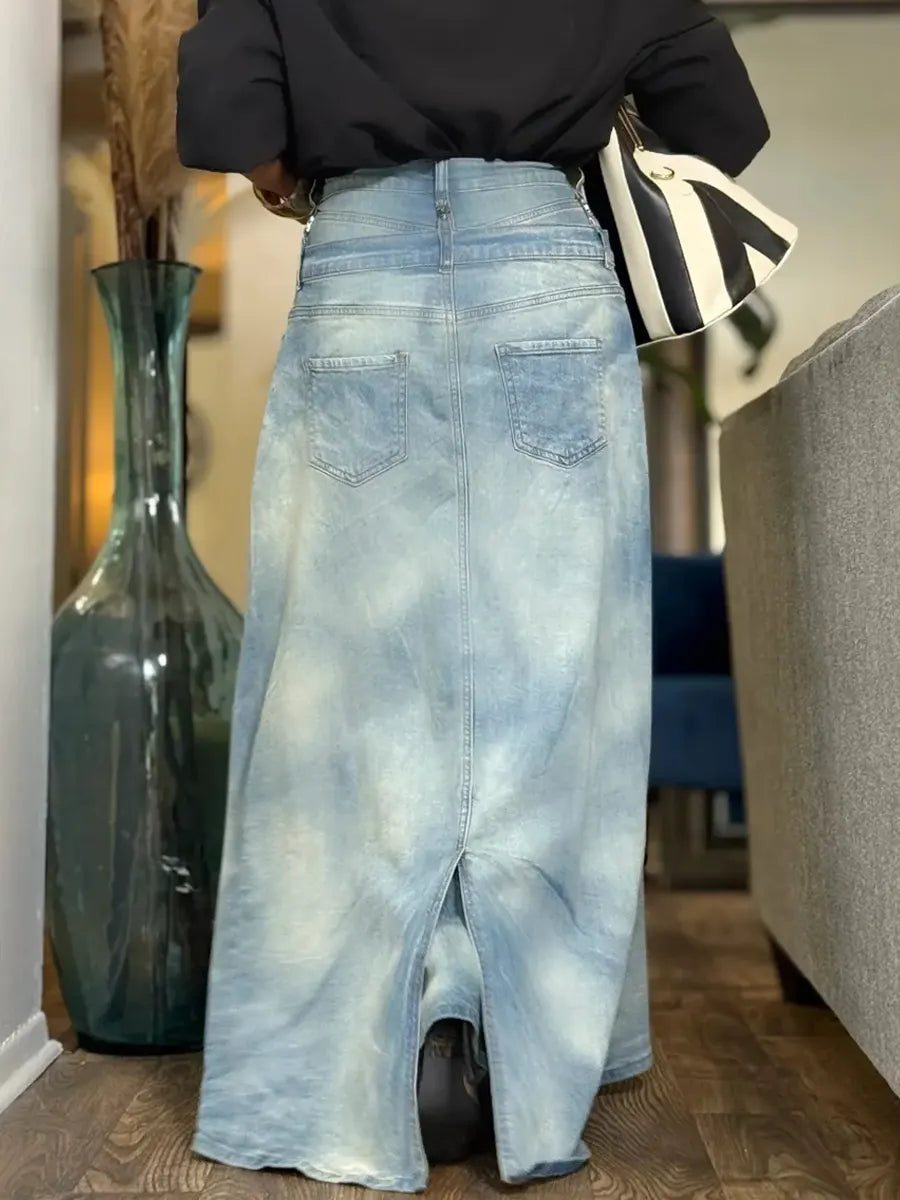 Women's Party Stylish Casual With Skirt Overlay Denim Jeans