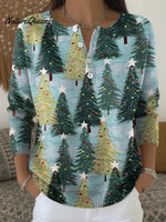 Women's Christmas Tree Casual Printed Sweater
