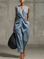 Women's Linen Twist Knot Set