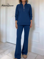 Women's Cozy Travel Cotton Sweatshirt And Pants Two-piece Set