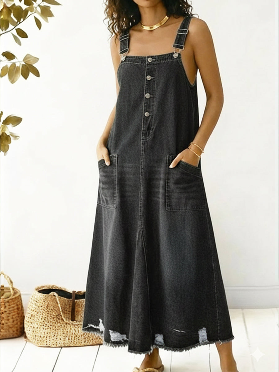 Women's Casual Sleeveless Cotton Denim Dress