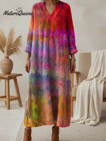 Women's Retro Dreamy Gradient V-neck Knit Dress