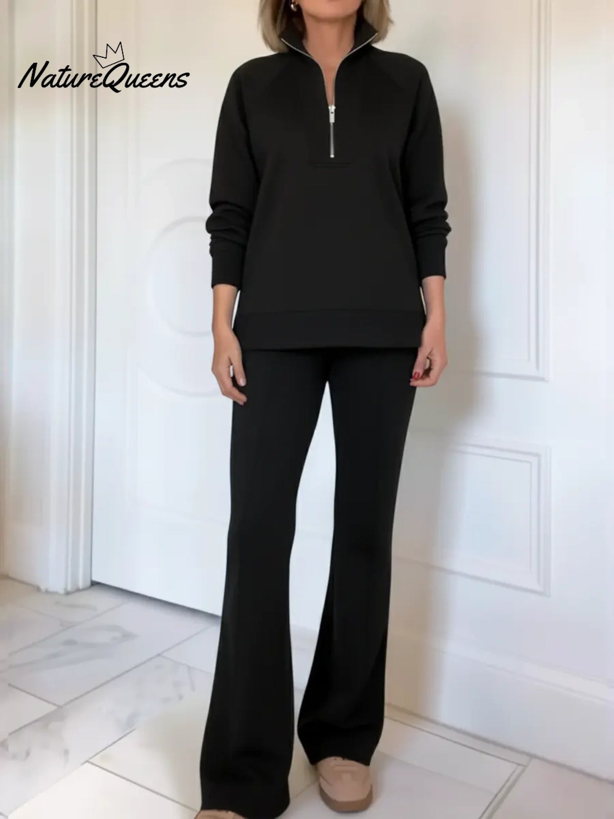 Women's Cozy Travel Cotton Sweatshirt And Pants Two-piece Set