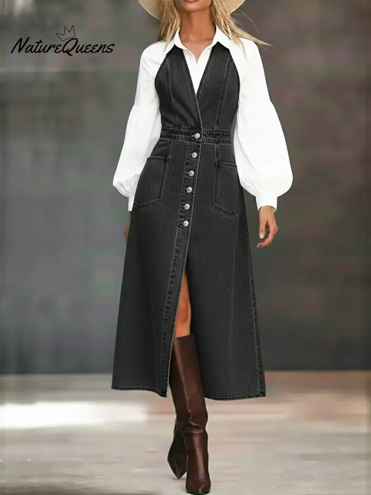 Women's Casual Sleeveless Denim Cotton Dress