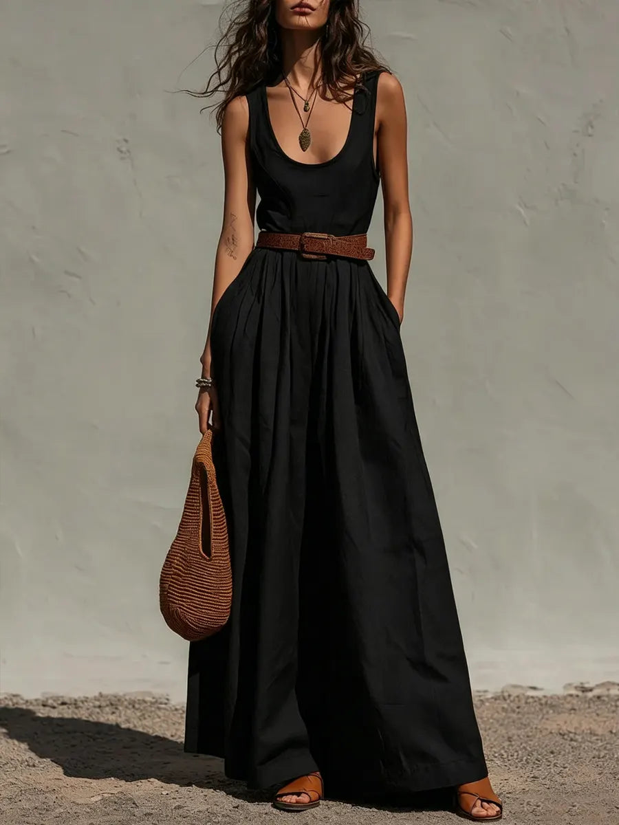 Women's Vacation Style Minimalist Sleeveless Maxi Dress