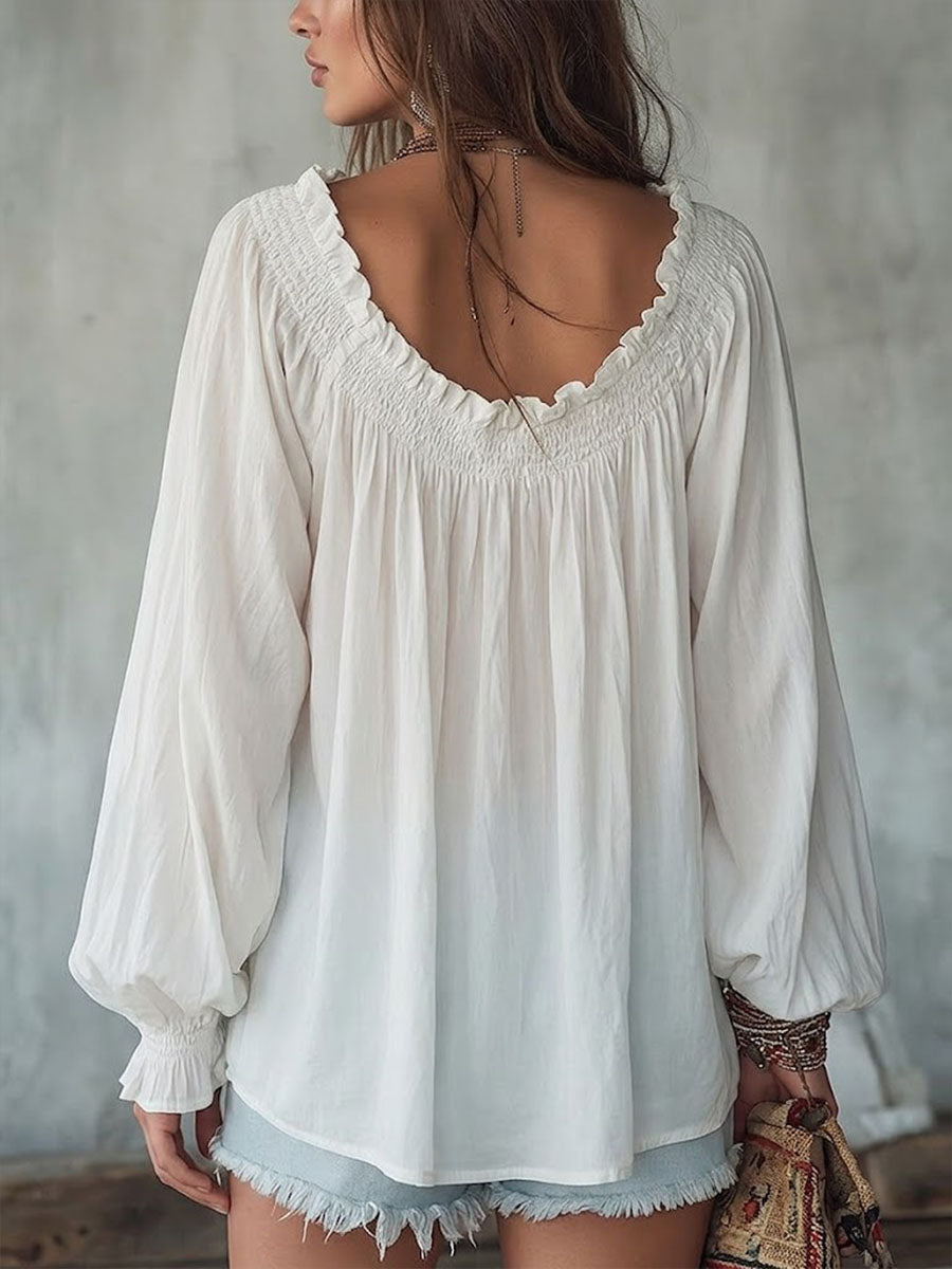 Women's Bohemian Ruffled Shirt