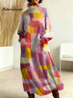 Women's Abstract Pattern Art Print Casual Cotton Knitted Dress