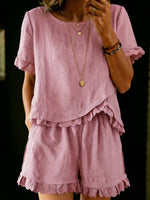 Retro Lace Loose Cotton-linen Two-piece Set