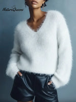 Women's Cozy Plush V-Neck Sweater