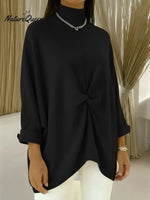Women's Cozy Loose Asymmetrical Hem Pullover Sweater