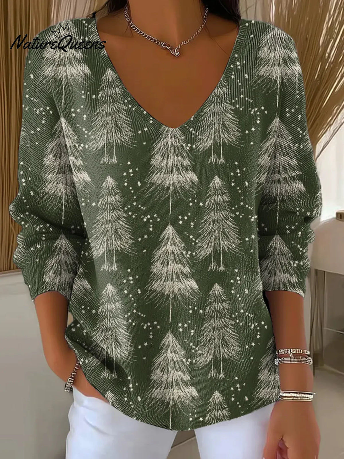 Women's Christmas Tree Casual Pullover Sweater