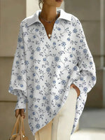 Women's Floral Art Print Casual Knit Sweater