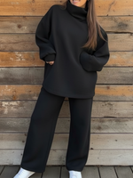 Cozy Sweatshirt And Wide-leg Pants Two-piece Set