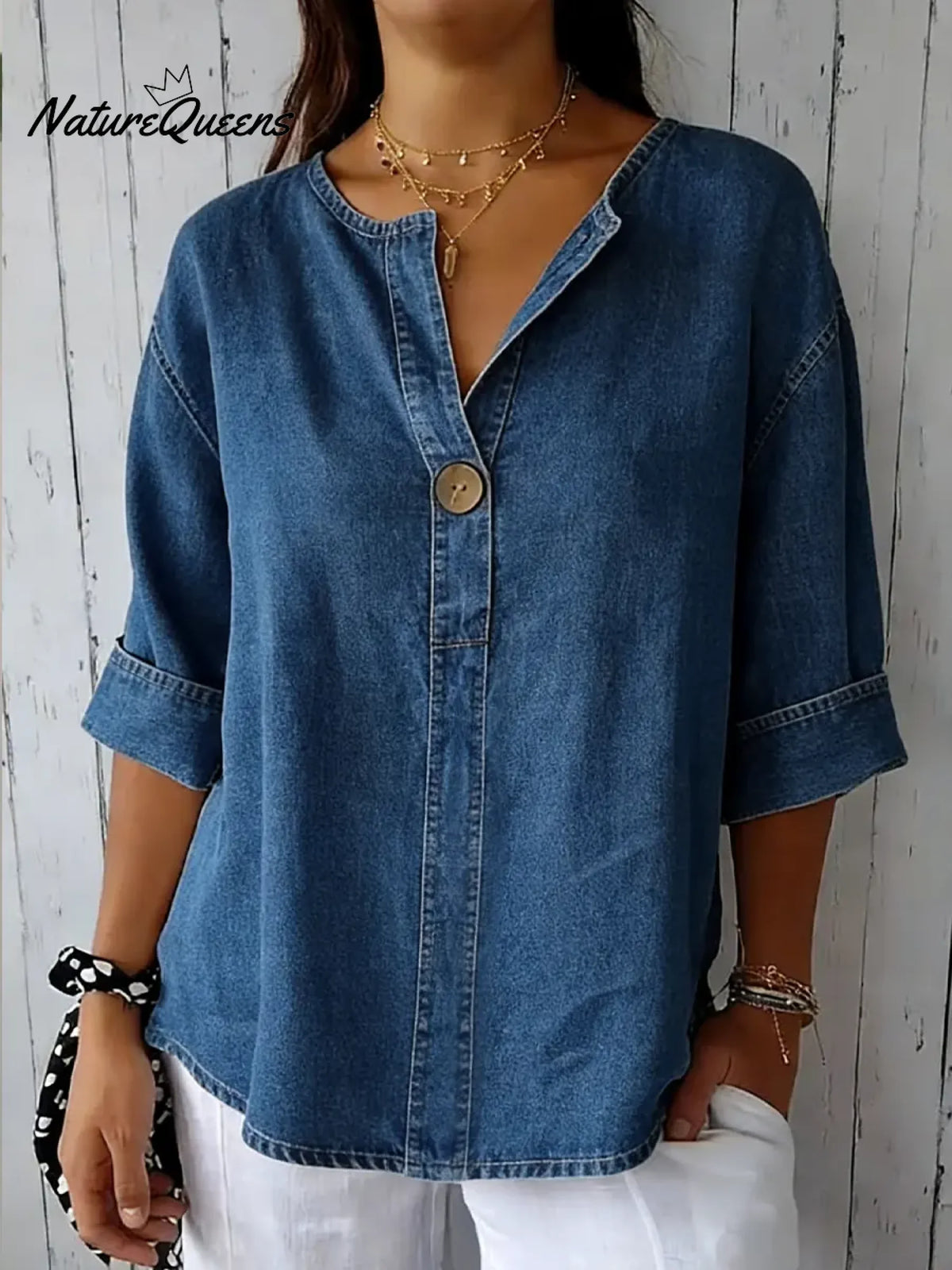 Women's Casual Denim Cotton Top