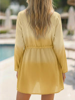 Casual Gradient Linen And Cotton Shirt