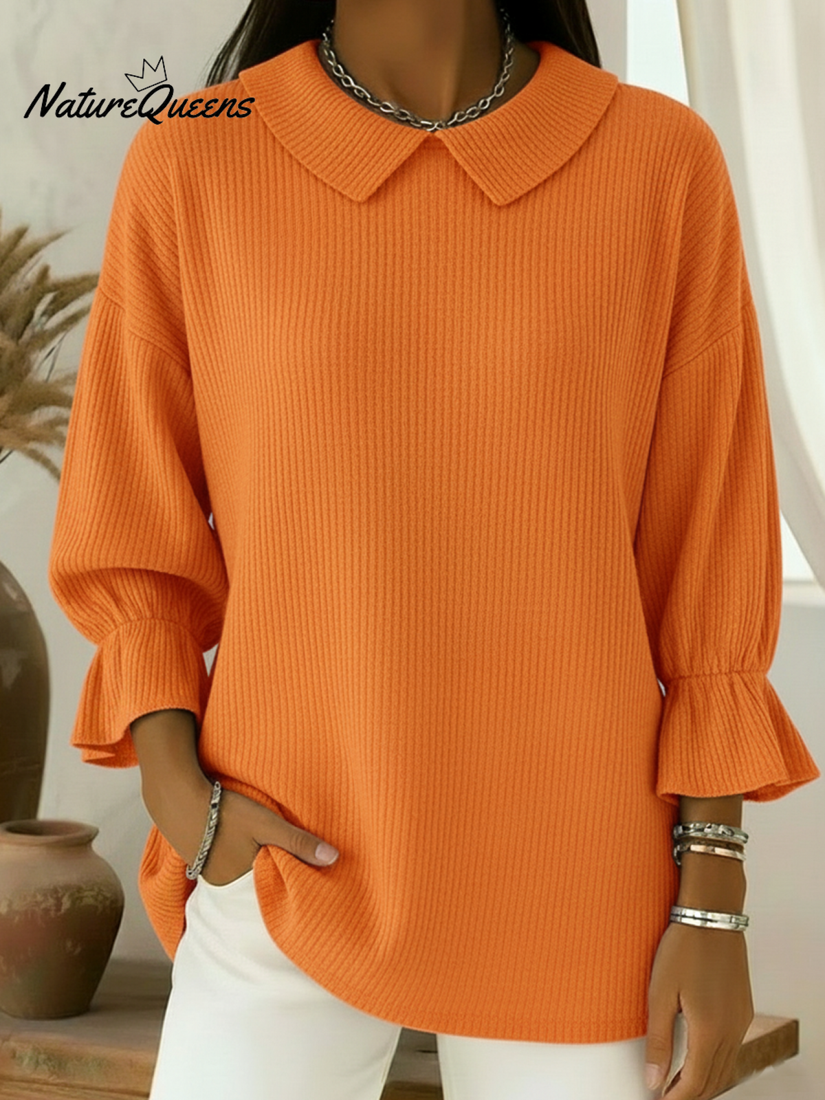 Vintage Peter Pan Collar Knitted Pullover Top