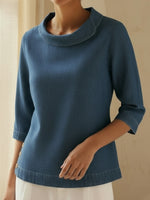 Elegant And Retro Denim Cotton Top