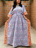 Women's Retro Ethnic Floral Pattern Art Print Casual Cotton Linen Dress