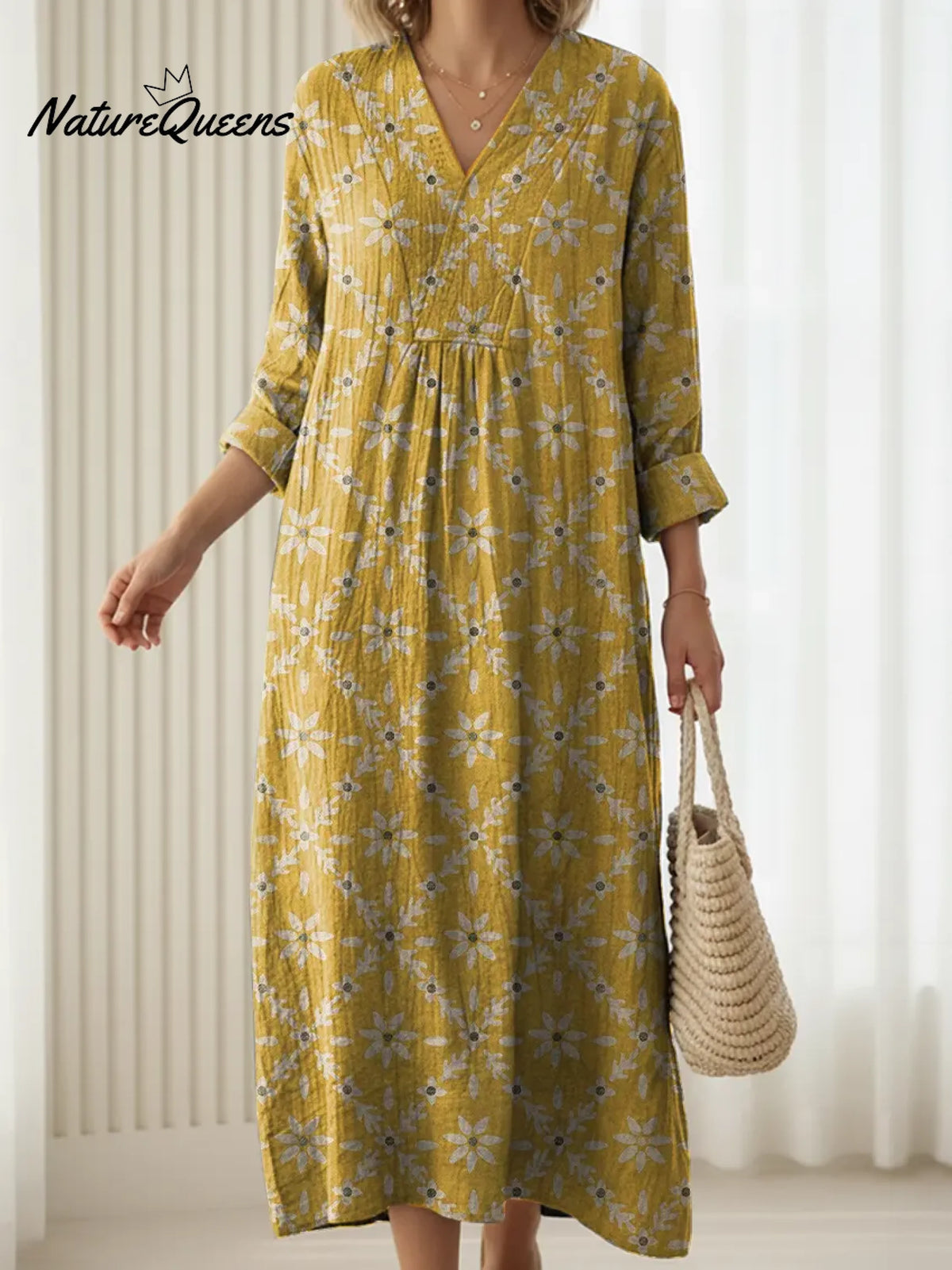 Women's Yellow Flowers Art Print Dress