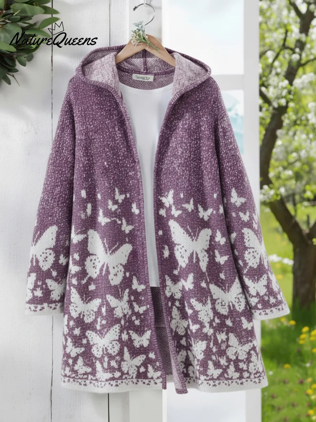 Butterfly Dream Knitted Hooded Cardigan