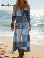 Women's Vintage Pattern Art Print Casual Cotton Dress