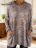 Women's Gradient Pattern Art Print Casual Cotton Knitted Sweater