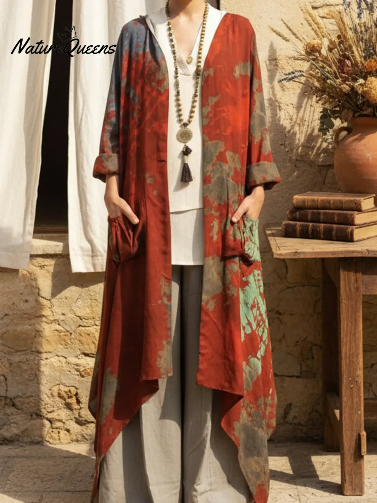 Women's Boho Tie-dye Print Cardigan